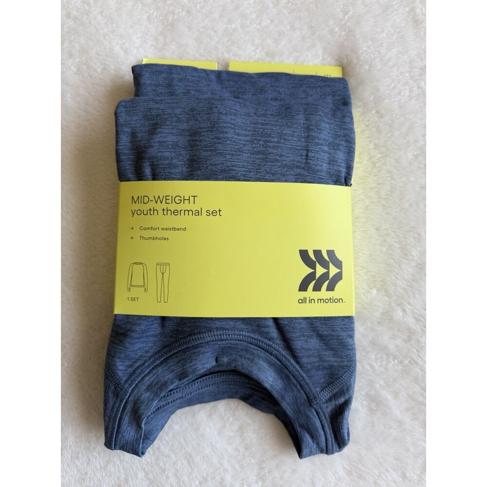 All in Motion Midweight Thermal Base Layer Set Unisex Kids Blue M (8)